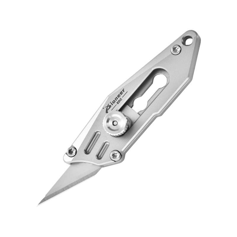 Titanium Alloy Utility Knife Push Pocket Knife Portable Mini Keychain Unboxing Cutter Survival Multitool EDC with Gift Box