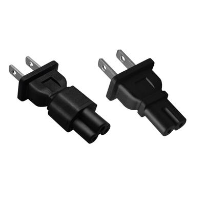 Cable de Alimentación de 2 Clavijas de EE. UU., Enchufes de Alimentación, Clavija Macho de 2 Pines a Conector Hembra IEC320 C5/C7, Enchufes de Conversión de Alimentación para Portátil