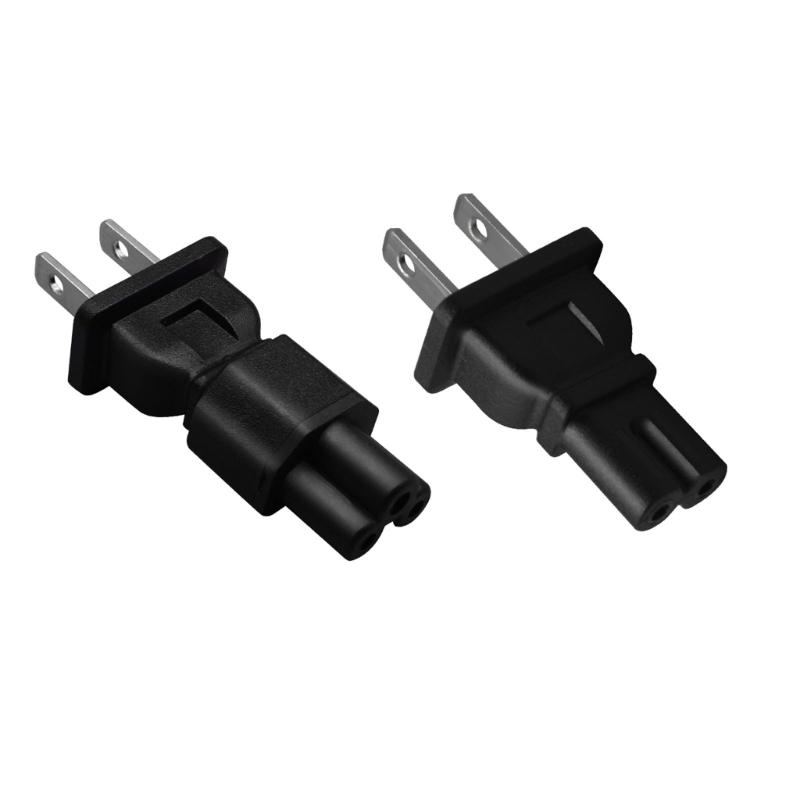 US 2 Prong Power Cord Power Plugs,2Pin Male to IEC320 C5/C7 Female Laptop Power Conversion Plugs