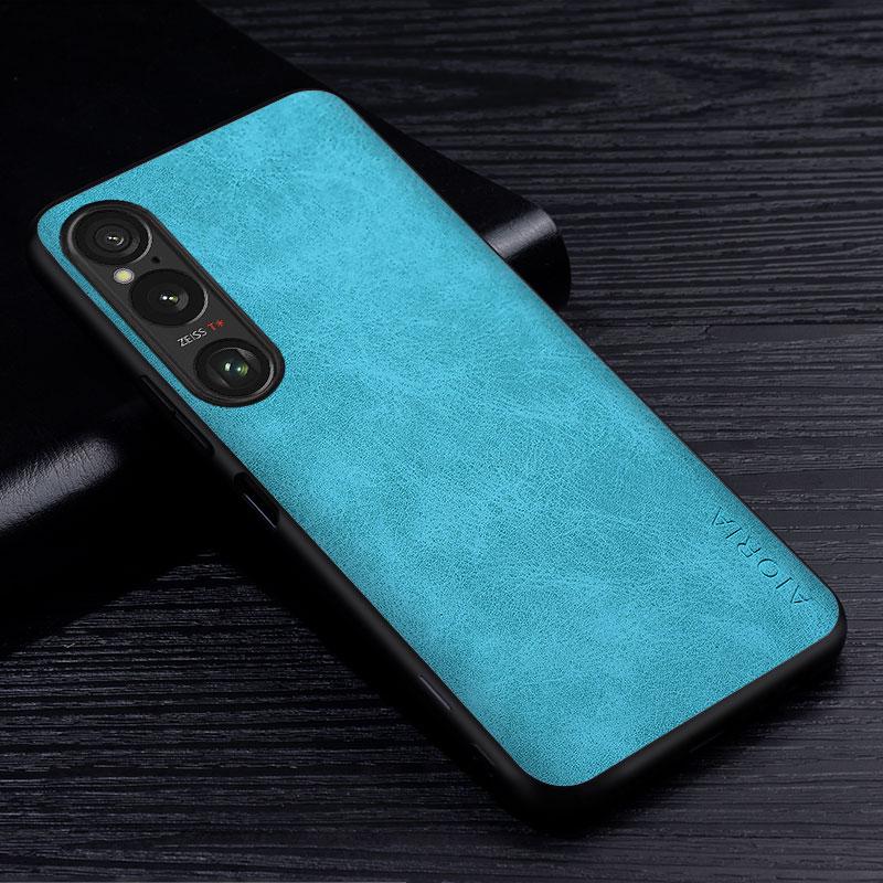 Premium PU Leathe Phone Case for Sony Xperia 1 10 VI Scratch-Resistant Solid Color Cover for Xperia 1 10 Vi Case