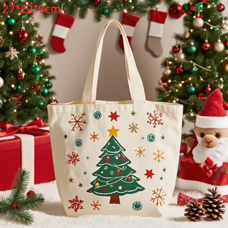 Christmas Handheld Cloth Bag Cartoon Santa Claus Xmas Tree Gift Bag Merry Christma Decor Noel Natal Navidad Happy New Year 2026