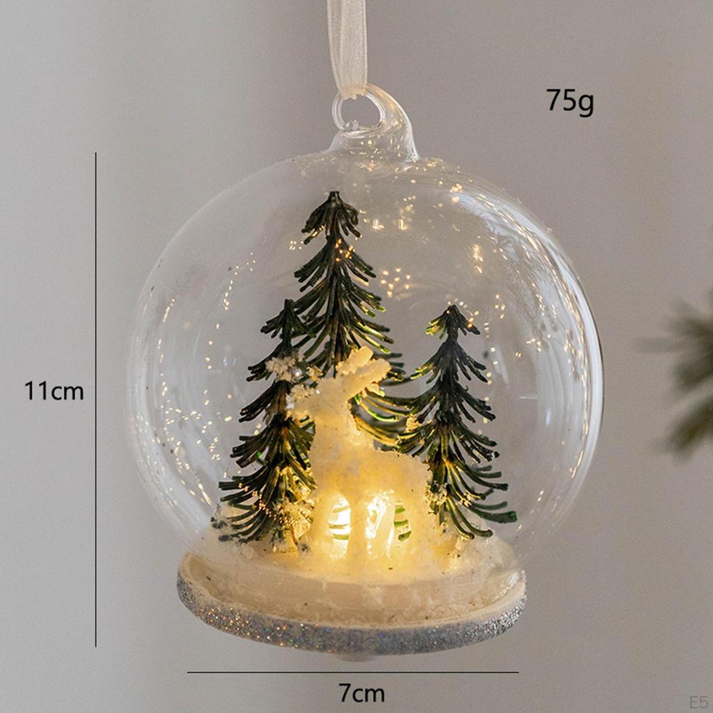 LED Christmas Balls Hanging Ornaments Glowing Glass Ball for Theme Party Holiday Wedding Decoration