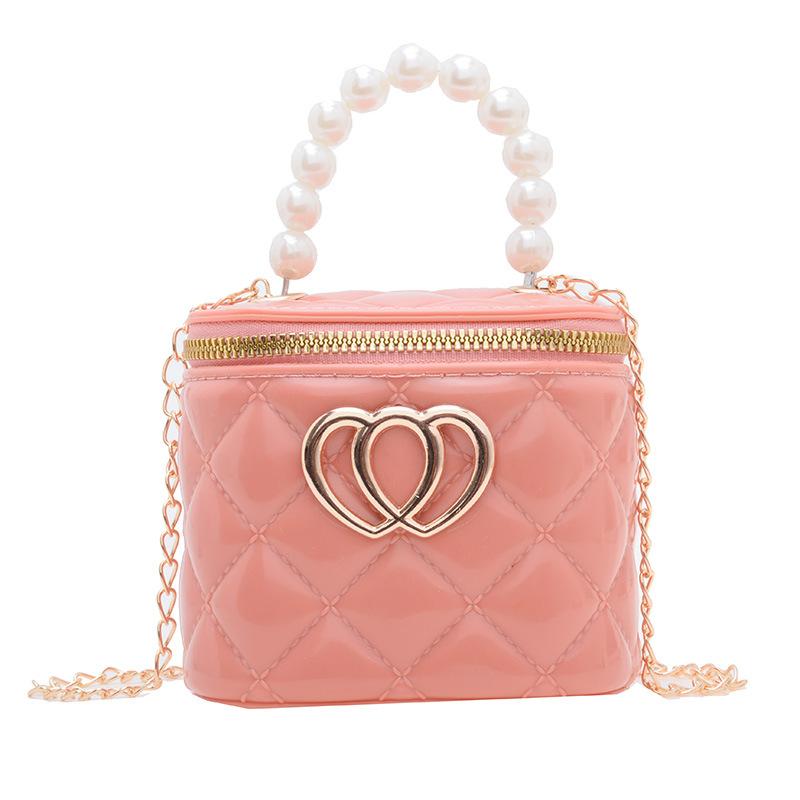 Girls Bag Fashion Pearl Handbag Children Little Girl Back Spring And Summer Jelly Cosmetic Bag