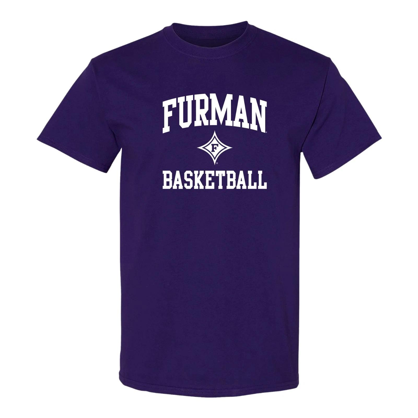 Furman Arch Logo Basketball T-Shirt - Purple S
