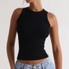 2025 Spring/Summer European and American Leisure Y2g Solid Sexy Thread Outer Wear Base Round Neck Top Vest Women Clothes