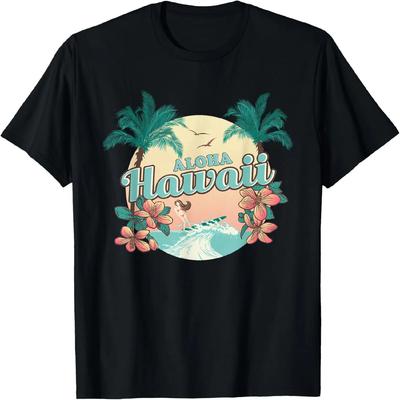 Hawaii - ALOHA - HI - Design Rétro - T-Shirt Classique