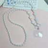 Korea Laser Star Cute Bead Oblique Span Chain Phone Bracelet Strap Charm Chain Knot Cellphone Lanyard Keychain Bag Long Lanyard