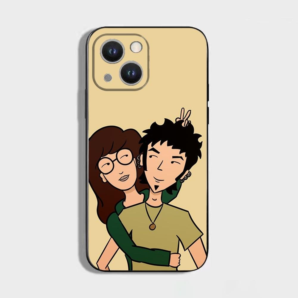 Cartoon D-Daria Phone Case For iPhone 16 15 Plus 14 13 Pro Max 12 Mini 11 X XS XR 7 8 8Plus Black Soft Phone Coque