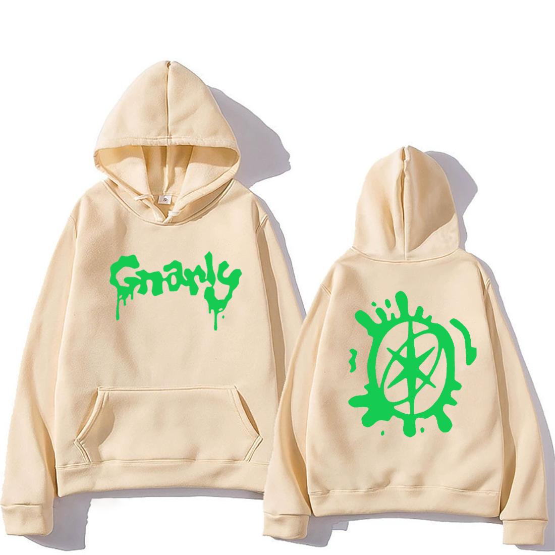 

Katseye Merch Gnarly Logo Printed Hoodie Men Women Casual oversized hoodie hip hop streetwear vintage Fleece Long sleeve clothes M