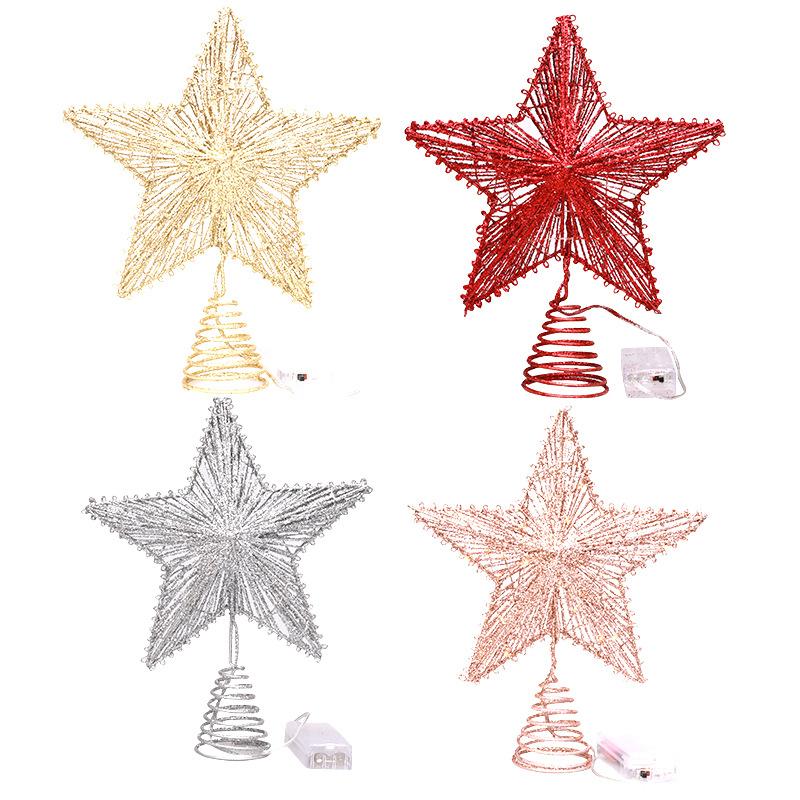 Estrella superior del árbol de Navidad del brillo con las luces LED adorno brillante de la copa del árbol de Navidad para la decoración del festival de Navidad del hogar
