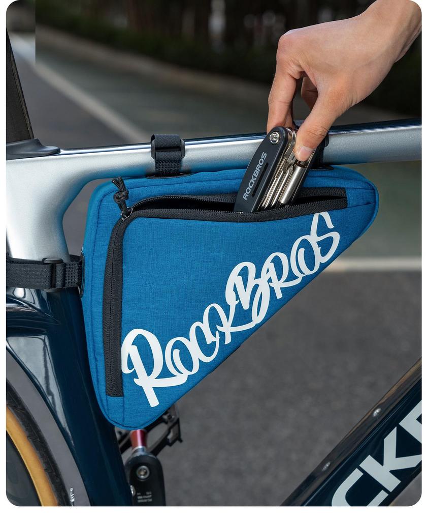 RockBros Triangle Bicycle Top Tube and Saddle Tool Bag for Mountain & Road Bikes