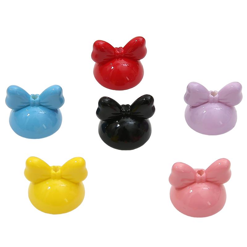 4 bucăți 20 mm mărgele acrilice cu fundă de iepure pentru colier breloc DIY bijuterii artizanale