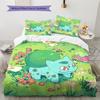 Pokémon Bulbasaur Vzor Povlečení Domácí Dekorace Narozeninový Dárek (1 * povlak na peřinu + 2 * povlak na polštář, bez jádra)