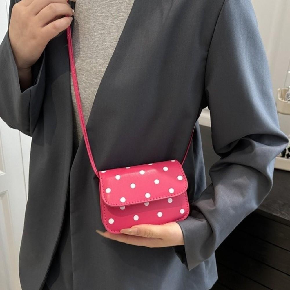 Sweet Mini Square Bag PU Single-Shoulder Bag New Polka Dot Crossbody Bag Dressy Occasions