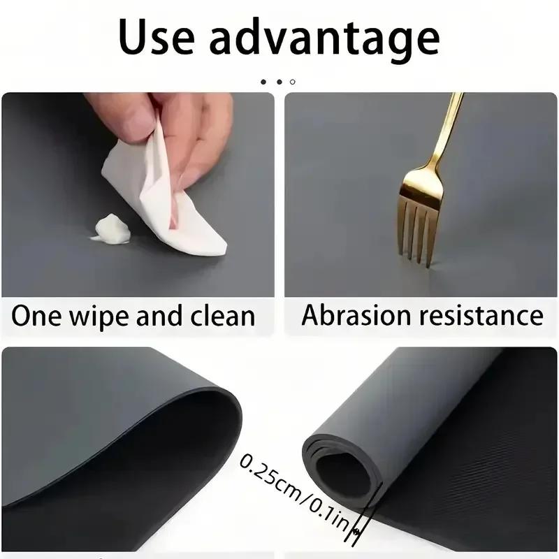 Dish Drying Mat Super Absorbent Drying Mat Coffee Mat with Non-slip for Kitchen Counter Decor Easy Clean Floral Pattern