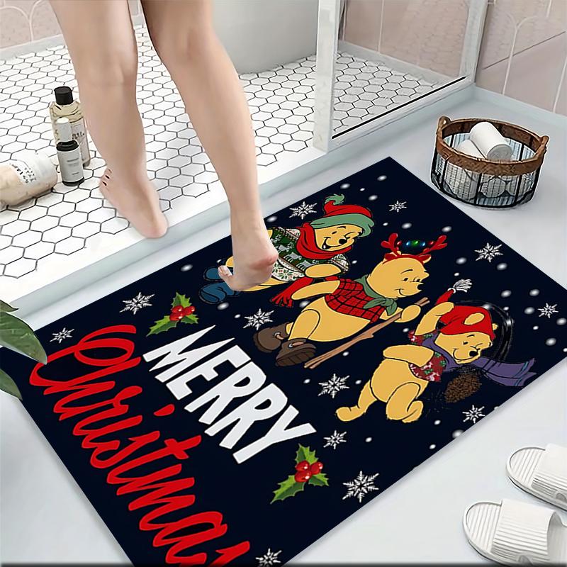 Christmas Winnie Pooh Friends Carpet Rug Soft Washable Anti Slip Home Living Room Sofa Mats Personalized Christmas Rug