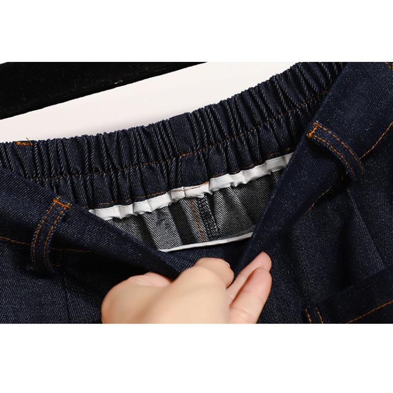 DIMANAF 2025 Plus Size Spring Denim Skirts Women Clothing Blue Fashion A-Line Jeans Skirt Belt Waist