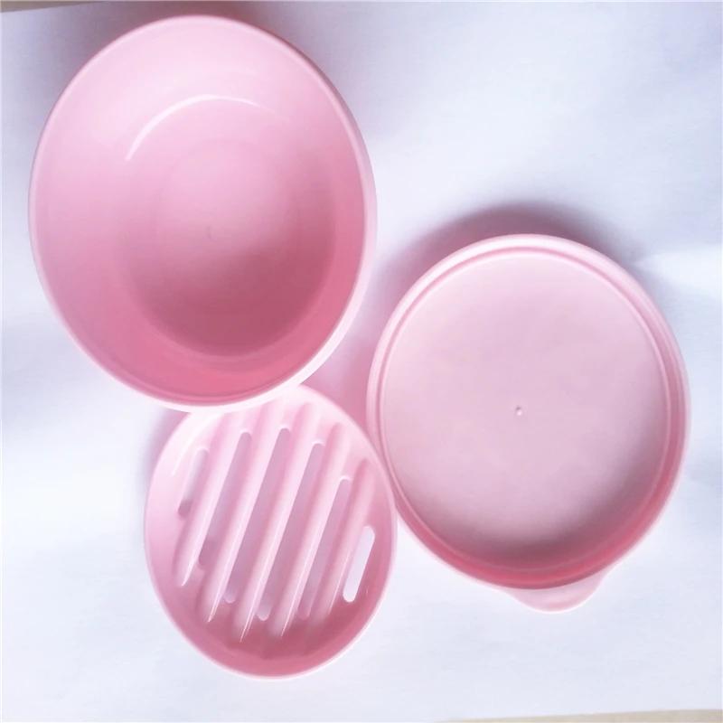 Soap Box Bathroom Accessories Portable Sealed Soap Case Round Shape Soap Holder Travel Supplies Soap Dish for Bathroom Hand Soap