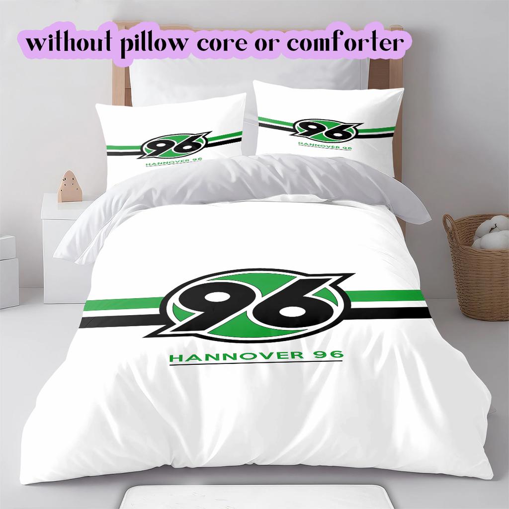 Hannover 96 Pattern Bedding Quilt Set Quilt Cover Pillowcase Home Decoration Birthday Gift (1 * Duvet Cover + 2 * Pillowcase, Without Core)