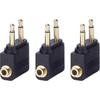 Airline Flight Adapters For Headphones(3pcs, Black),zxl