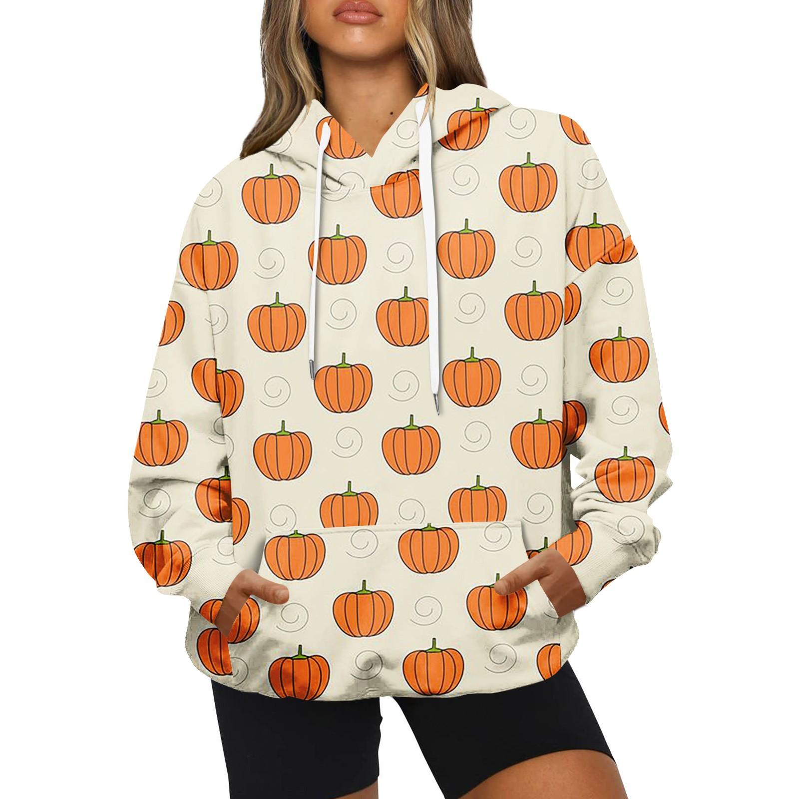 

Жіноча модна повсякденна толстовка з капюшоном і капюшоном на Хеллоуїн S хакі