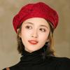 Ji Lace Beret Women's Autumn and Winter Versatile Painter's Hat British Bud Hat