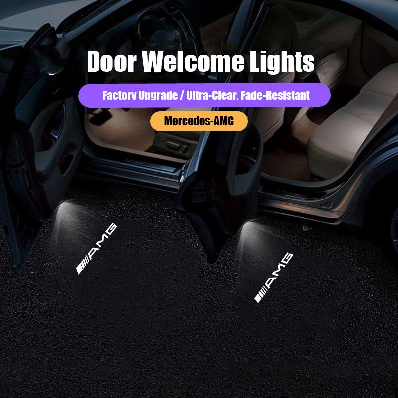 For Mercedes Benz AMG A B C E CLA W211 W203 Led Car Door Welcome Light Laser Projector Logo Ghost Shadow Lamp Goods Accessories