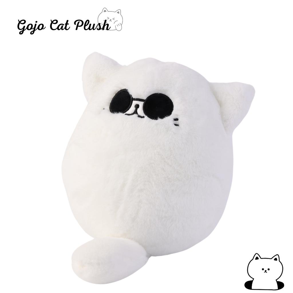 Pluszowa poduszka kot Gojo 30 cm Gorący anime kot w okularach Pluszowe zabawki Zwierzątka wypchane Lalka Wystrój domu Prezent urodzinowy dla dzieci