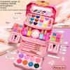 Kinderen wasbare make-up meisjes speelgoed - Kinderen make-up kit voor meisjes, echte make-up set, kleine meisjes make-up kit voor peuters kinderen pr