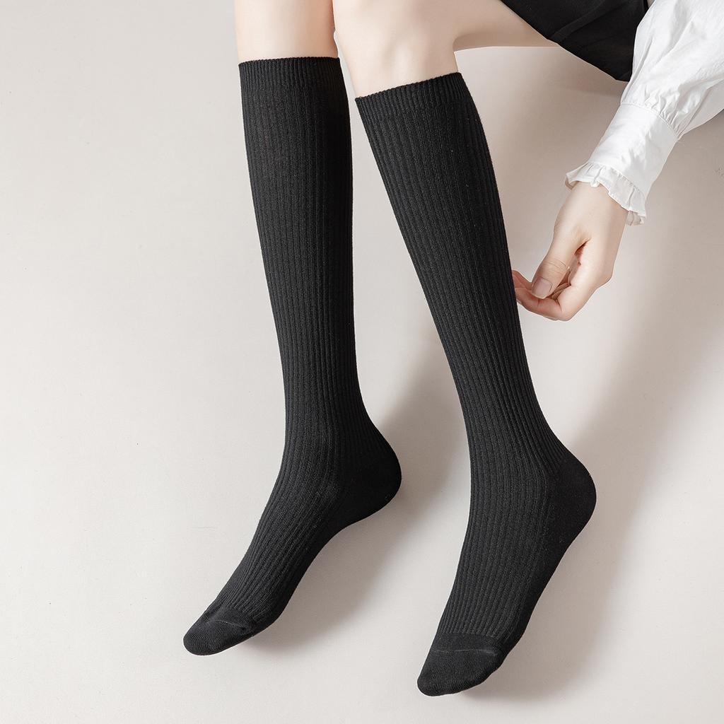 High Tube Slimming Long Socks for Women Autumn Winter Refined Cotton Pressure Leg Calf Socks Half Leg Toning Essential