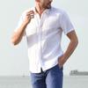 Luxury Men's Short Sleeve Linen T-shirt For Daily Wear In Casual Loose Fit