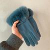 Warm gloves winter women's fleece thickened cute windproof plush cotton gloves riding driving cold