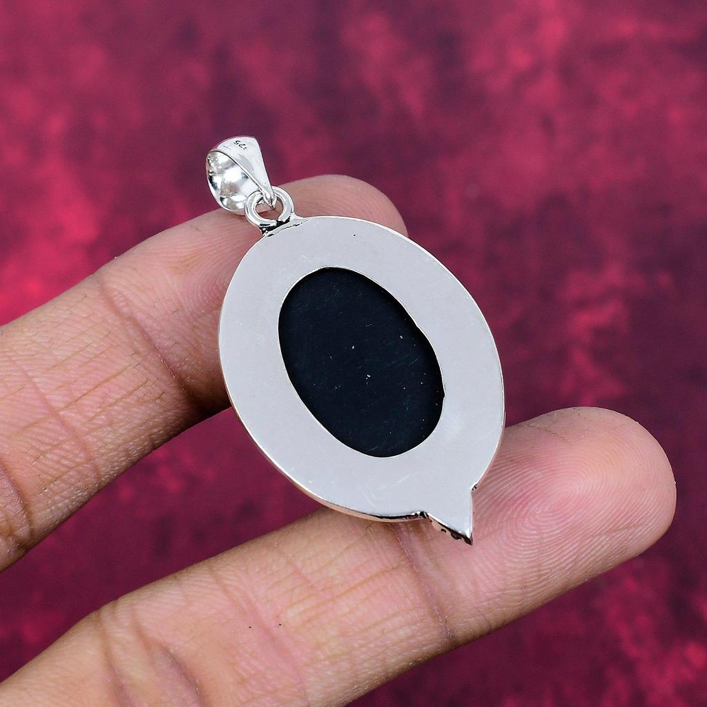 Abalone Shell 925 Solid Sterling Silver Pendant, Handmade Gemstone Pendant Jewelry, Gifts For Wife Brand New Pendant