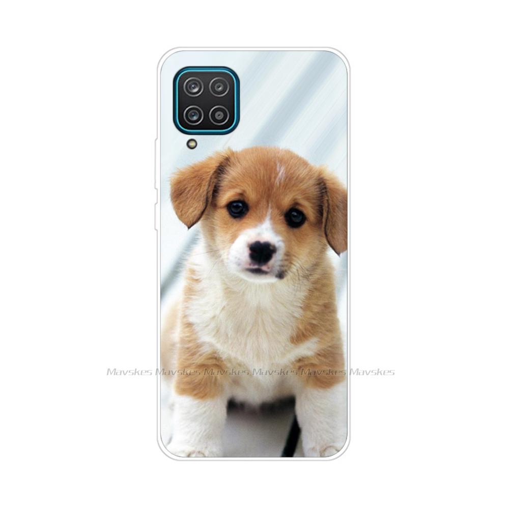 Soft Silicon Cover For Samsung Galaxy A12 Case Cute Flower Cat Bumper For Samsung A12 Phone Case Cover For Samsung A12 A 12 6.5"
