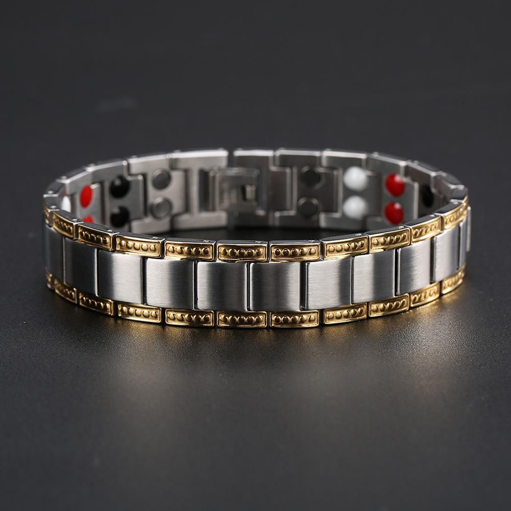 Double Strength Titanium Steel Magnetic Therapy Lose Weight Bracelet for Men