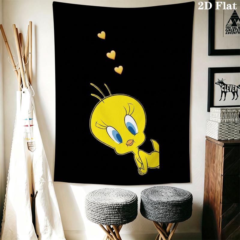 Tweety Bird Wall Tapestry Aesthetic Wall Hanging Printed Fabric Blanket Decorative Tapestries for Bedroom Living Room Home Decor
