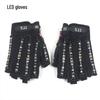 LED Wolverine Gloves & Tricolor Luminous Arc Glasses for Stage and Bar Performances