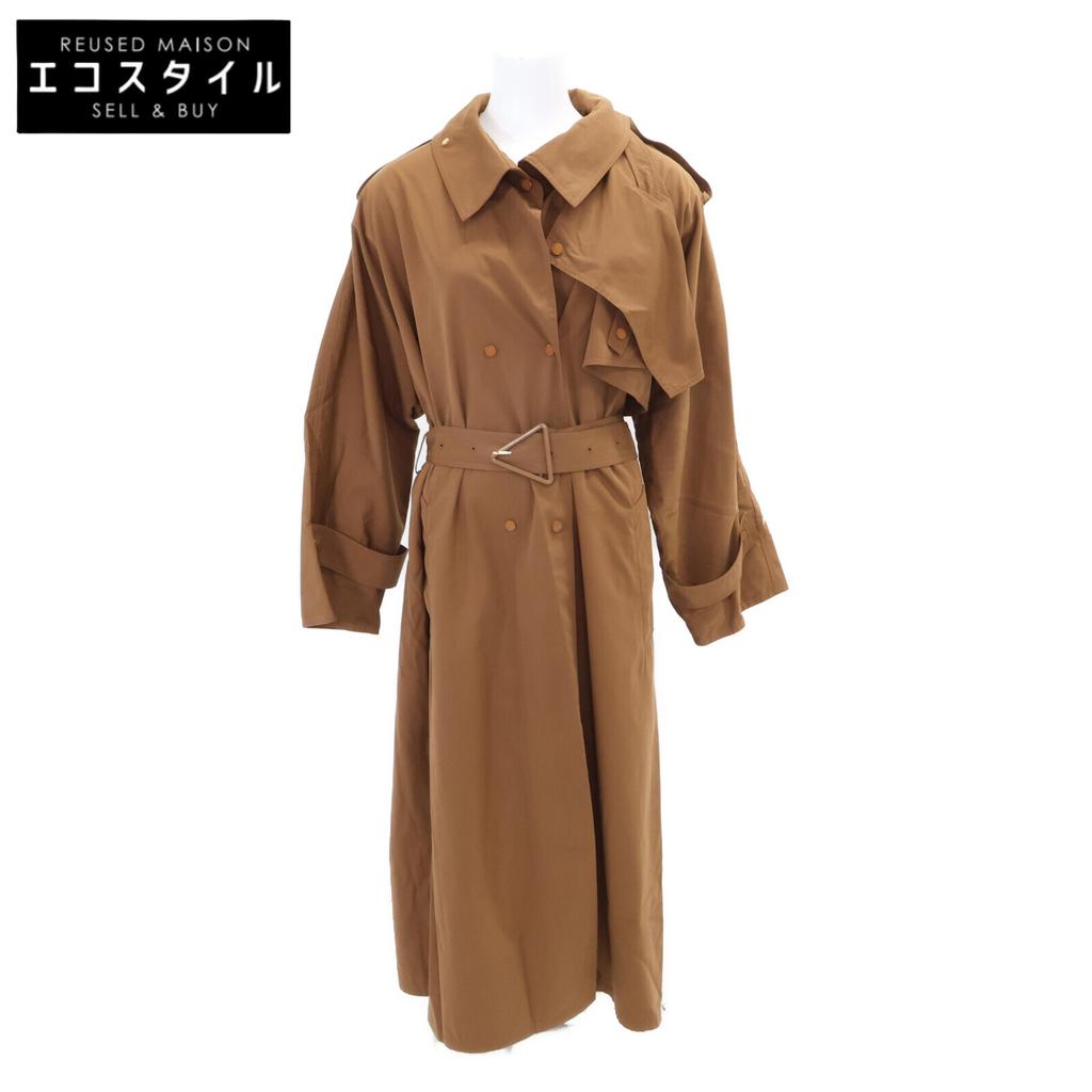 BOTTEGA VENETA [Excellent Condition/Domestically Authorized] 612051 2020 PRESPRING Snap Button Trench coat 38 BrownUsed