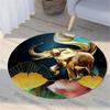 Nordic Flora and Fauna Geometric Printing Pattern Circular Carpet Home Living Room Sofa Bedroom Floor Decoration Carpet