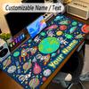 Astronaut Space Theme Personalized Mouse Pad Custom Name Text Non Slip Desk Pad For Laptop Office Desktop