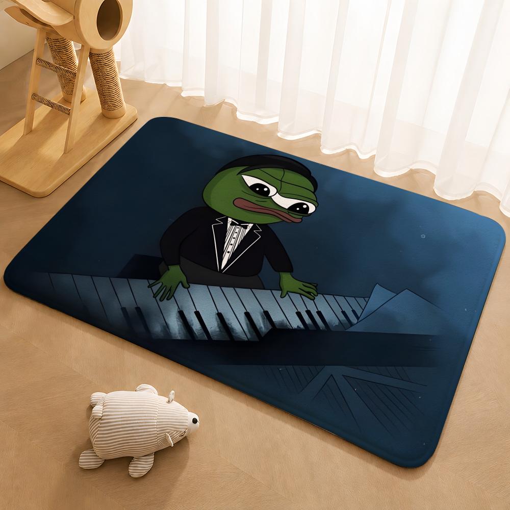Sad Frog PEPE Floor Mat Floor Mat Soft Flannel Non-Slip Door  Rug for Living Room
