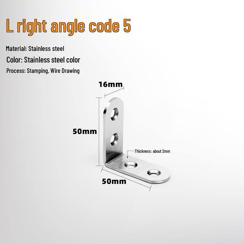 90° Thickened Stainless Steel L-Shaped Support Bracket