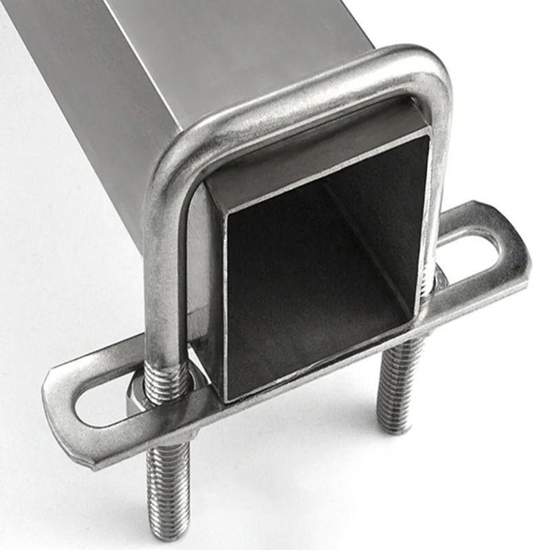 2Sets New Iron Square Clamp With Baffle Screw Pipe U-clamp Right Angle U-bolt M6 Squa Bolt
