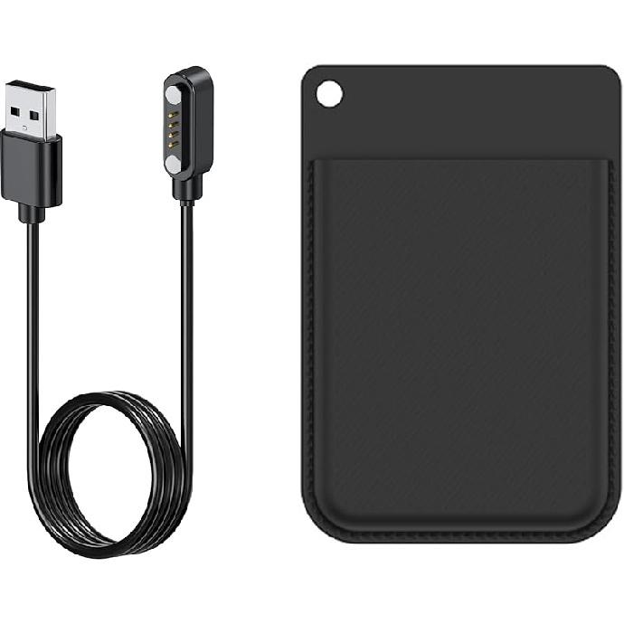 Compatible with PLAUD Note Voice Recorder Case, Durable EVA Carrying Case, Shockproof & Lightweight Protective Cover with Charger (1+1) Compatible Silicone Black case+Charg