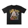 2025 American Retro Beauty T-shirt Half Sleeve Ladygaga Cotton Loose Fashion Men and Women Hip Hop Short Sleeve Summer