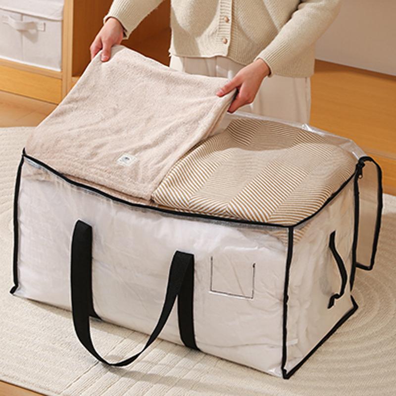 Large Capacity Storage Bag Clothes Blankets Closet Organizer Moving Tote Bag Zipper Durable Handbag Luggage Pack