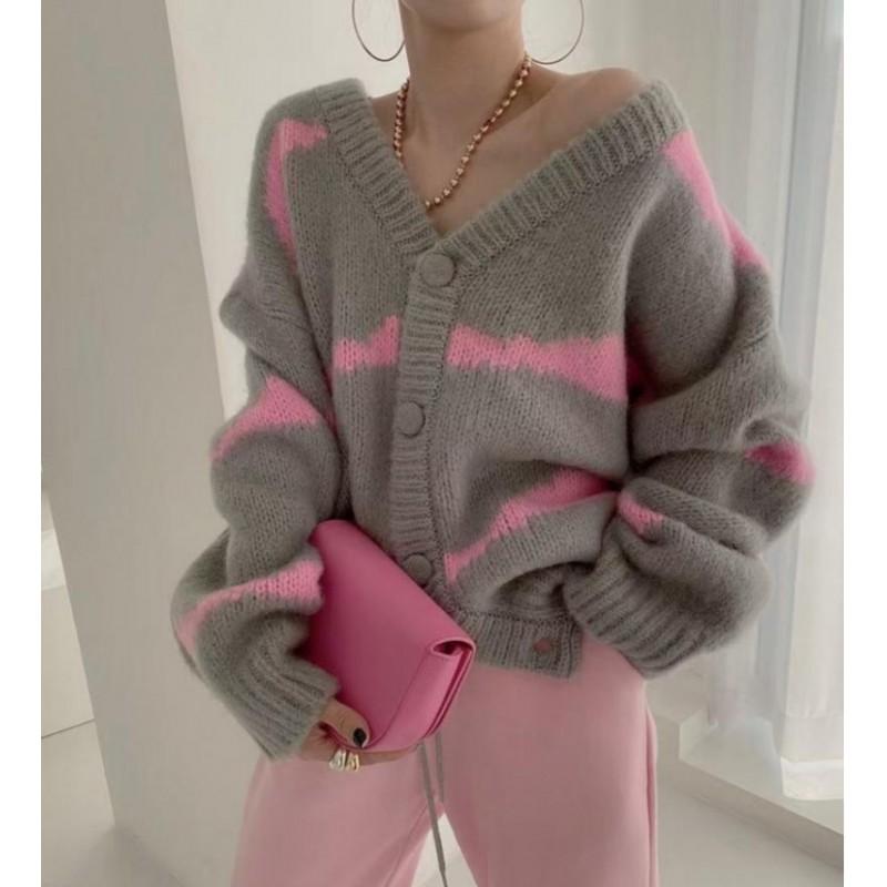 Womens Soft Knit Cardigan Sweater Loose V-Neck Long Sleeve Oversized Open Front Top Fall Winter