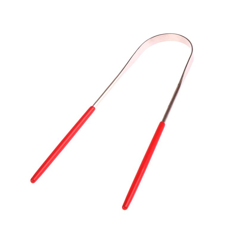 1Pc Simple Copper Tongue Scraper Cleaner Fresh Breath Dental Cleaning Health Oral Care Hygiene Tools