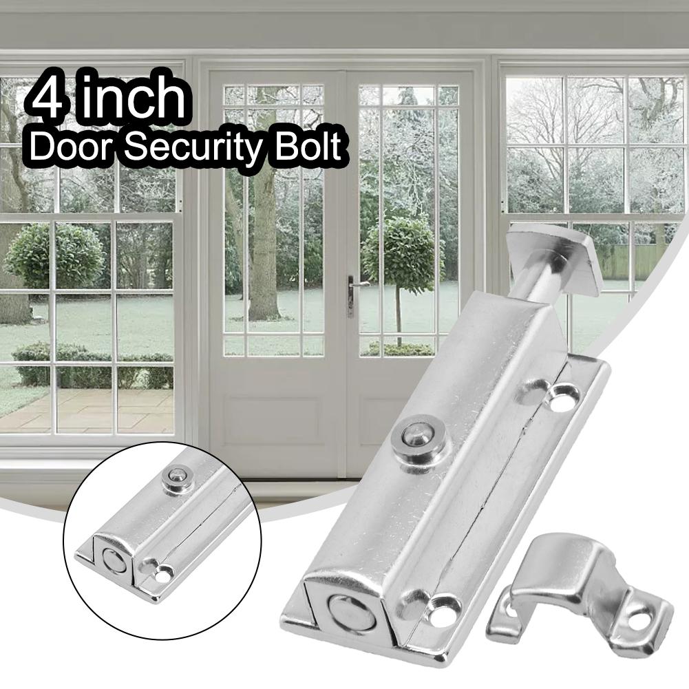 Door Chain Button Latch Door Hardware For Bathroom Self-elastic Stainless Steel High Quality Material Brand New