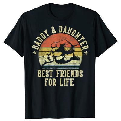Lustige Papa und Tochter Beste Freunde fürs Leben T-Shirts Herren Damen Mode Lässiges T-Shirt 100% Baumwolle Locker Übergröße T-Shirt